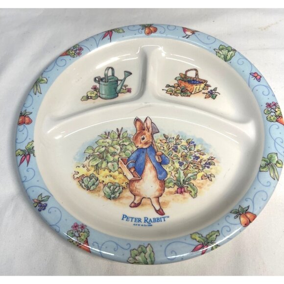 Peter Rabbit Baby Divided Plate Nursery Dinnerware With Garden Design - Picture 1 of 3